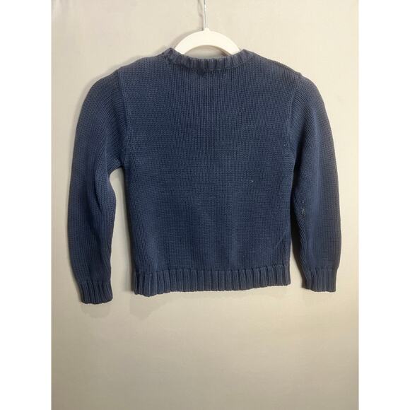 Vintage Unisex Kids Polo Ralph Lauren Navy American Flag Sweater Sz Small 6 - Picture 2 of 16